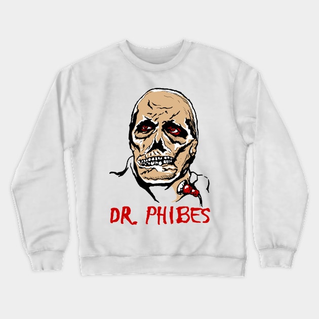 Mani Yack Dr Phibes Crewneck Sweatshirt by Tom Krohne